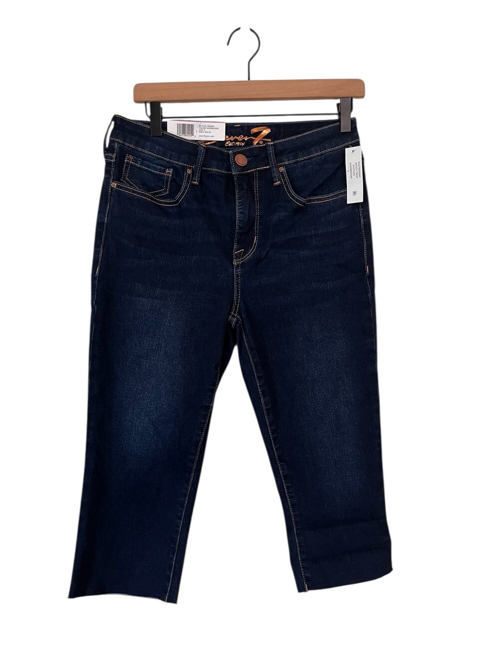 Seven7 NWT High Rise Crop Skinny Jeans Size 6 Blue Slim Skimmer